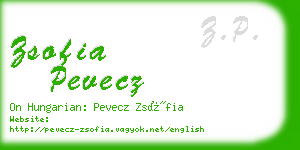 zsofia pevecz business card